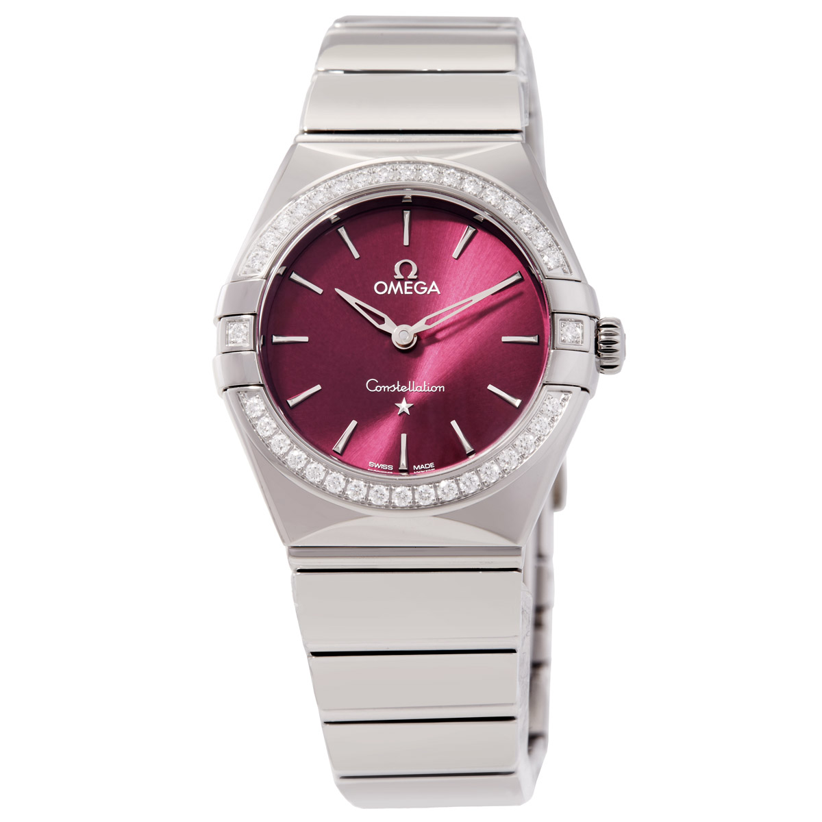 Constellation Quartz Diamond Burgundy Dial Ladies Watch
