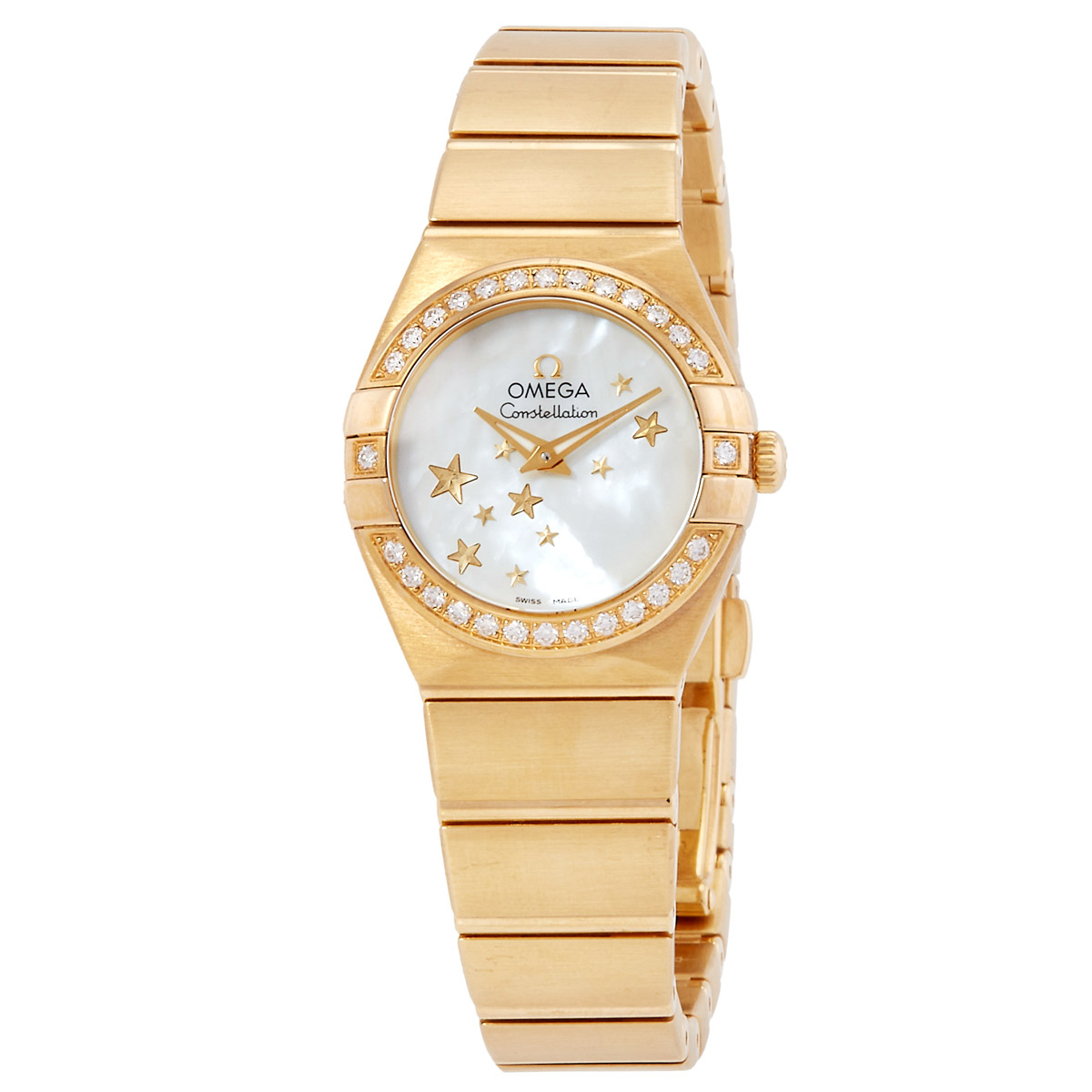 Omega Constellation Quartz Diamond White Mother of Pearl Dial Ladies Watch 123.55.24.60.05.001