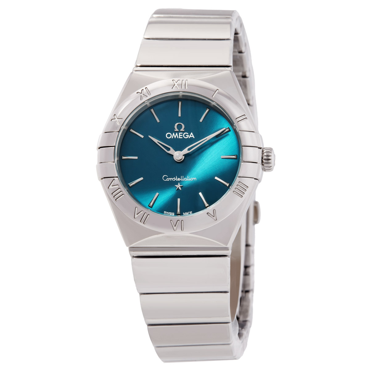 Omega Constellation Quartz Peacock Blue Dial Ladies Watch 131.10.28.60.03.002
