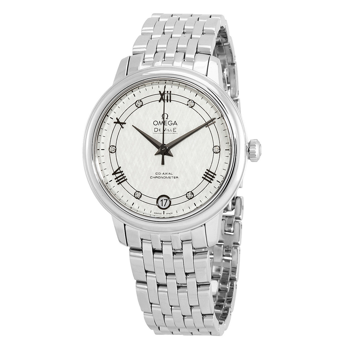 Omega De Ville Automatic Diamond Silver Dial Ladies Watch 424.10.33.20.52.002
