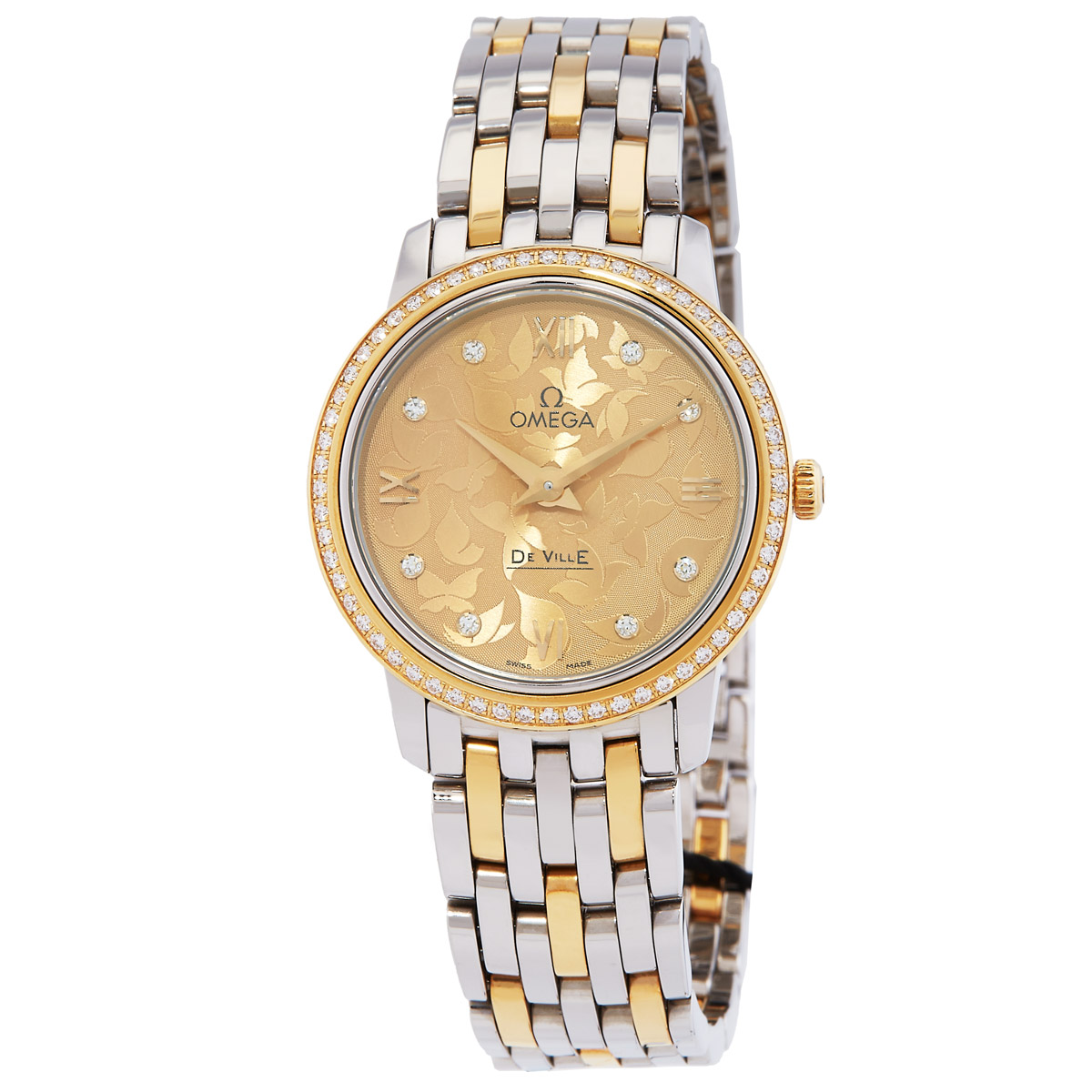 Omega De Ville Champagne Butterfly Diamond Dial Ladies Watch 424.25.27.60.58.002