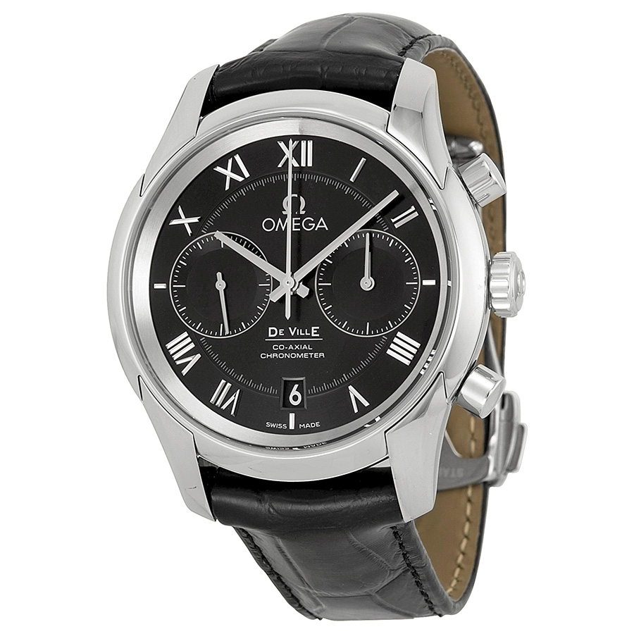 Omega De Ville Co-Axial Black Dial Black Leather Men's Watch 431.13.42.51.01.001