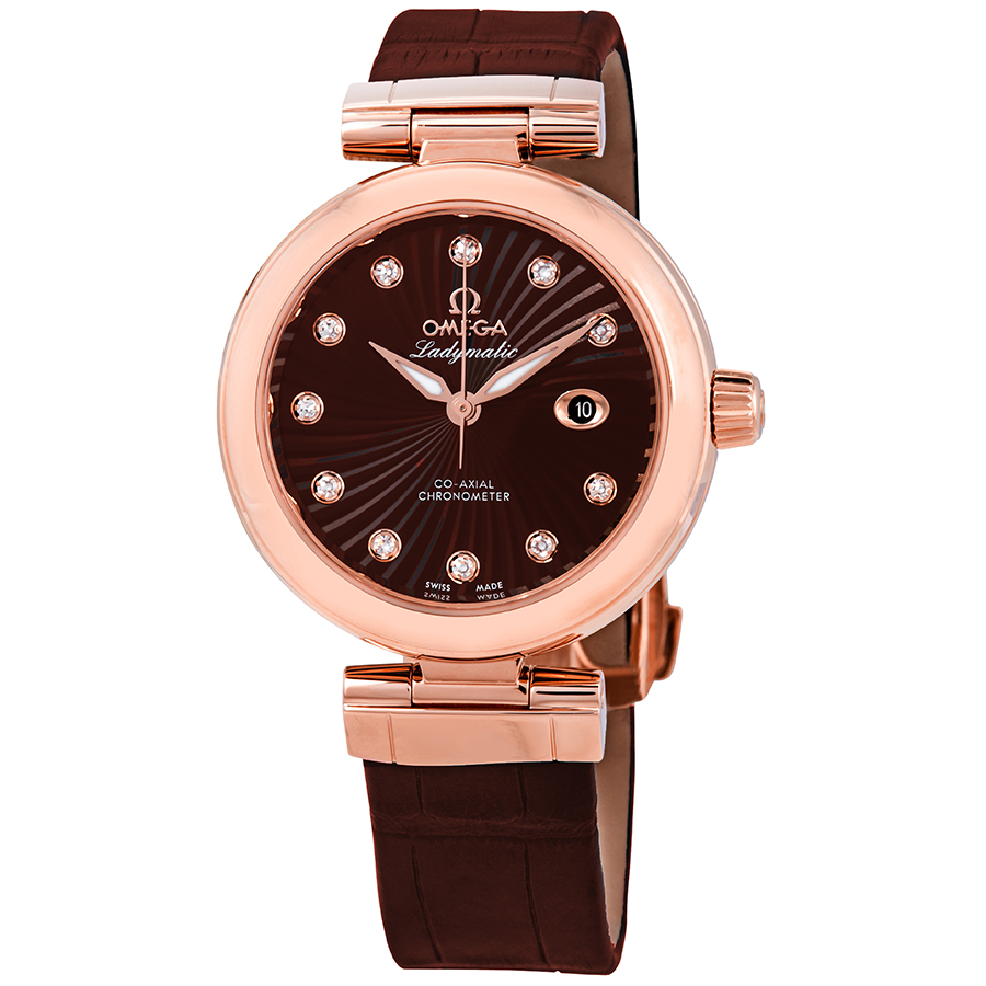 Omega De Ville Ladymatic Brown Diamond Dial Automatic Ladies Watch 425