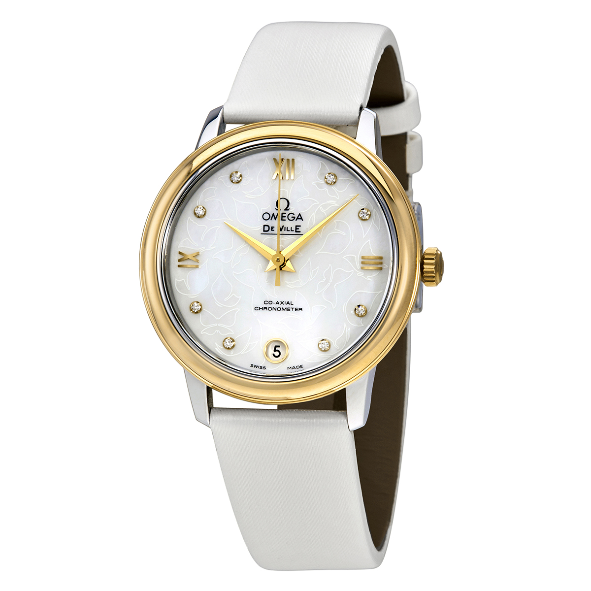 Omega De Ville Prestige Mother of Pearl Butterfly Dial Ladies Watch 424.22.33.20.55.002