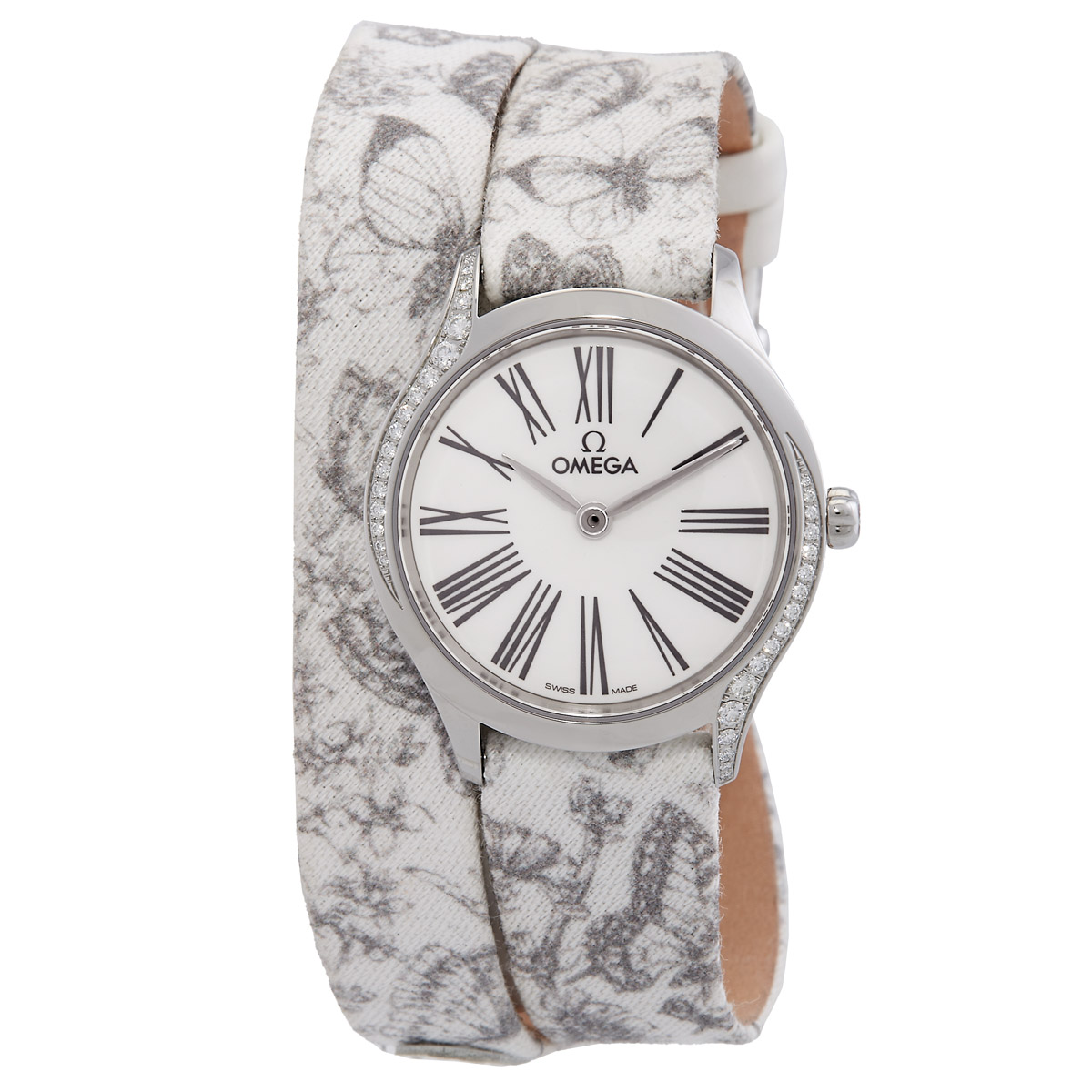 Omega De Ville Quartz Diamond White Dial Ladies Watch 428.17.26.60.04.002
