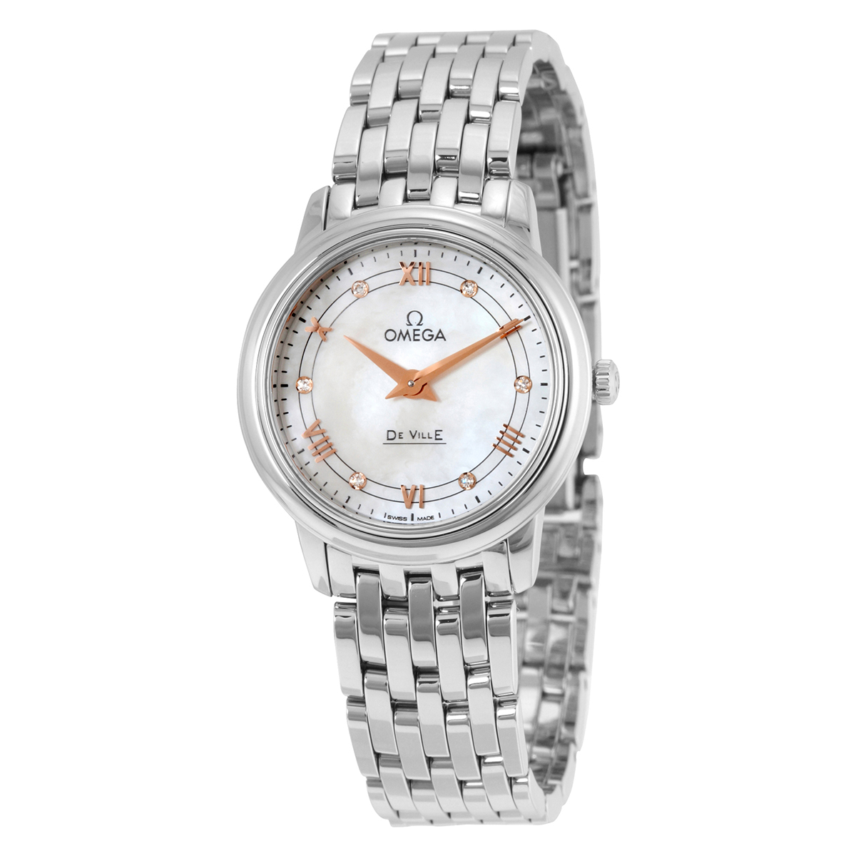 Omega DeVille Mother of Pearl Dial Ladies Watch 42410276055001