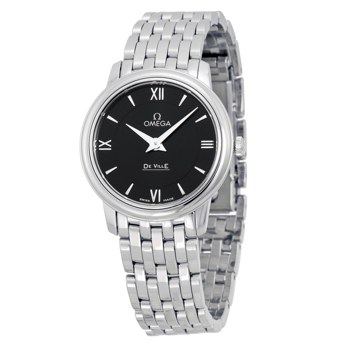 Omega DeVille Prestige Black Dial Stainless Steel Ladies Watch 42410276001001