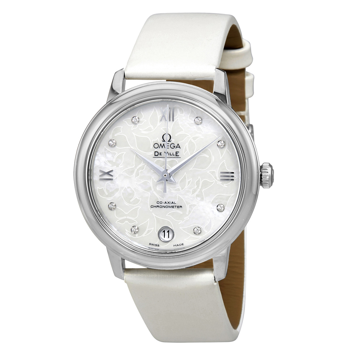 Omega DeVille Prestige Mother of Pearl Butterfly Dial Ladies  Watch 424.12.33.20.55.001