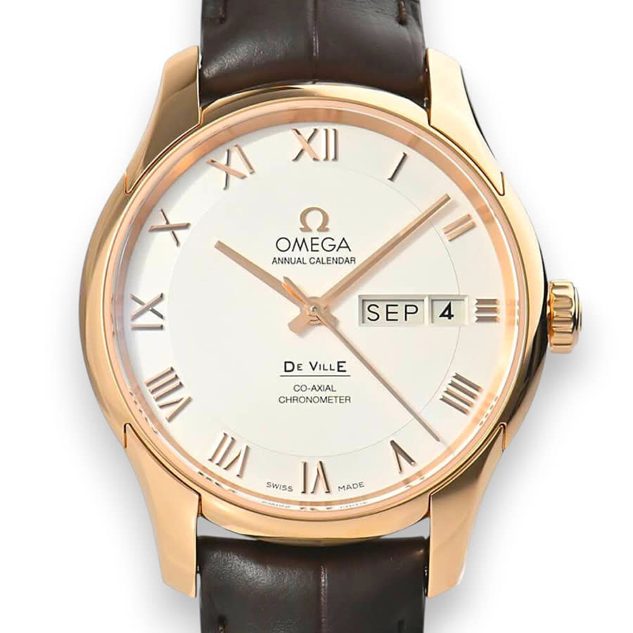 Omega Deville Silver Dial Automatic Brown Leather Strap Men's Watch 431.53.41.22.02.001