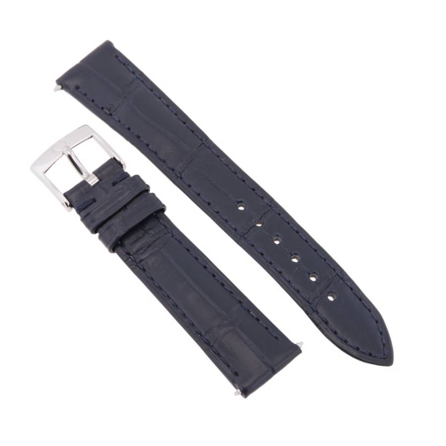 【純正品】OMEGA ネイビーアリゲーターレザーストラップ 19mm Watch Straps Blue alligator leather strap with foldover clasp
