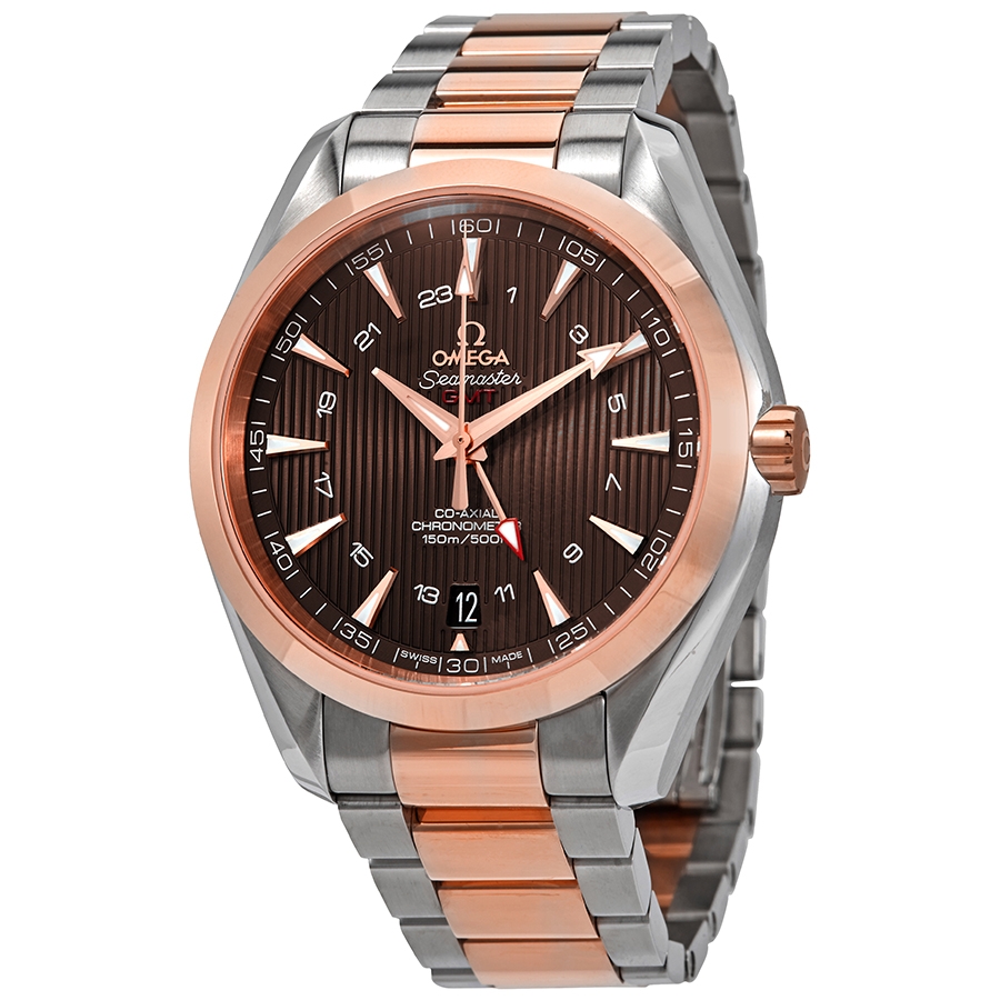 Omega Seamaster Aqua Terra GMT Automatic Grey Dial Two-tone Men's Watch 23120432206003