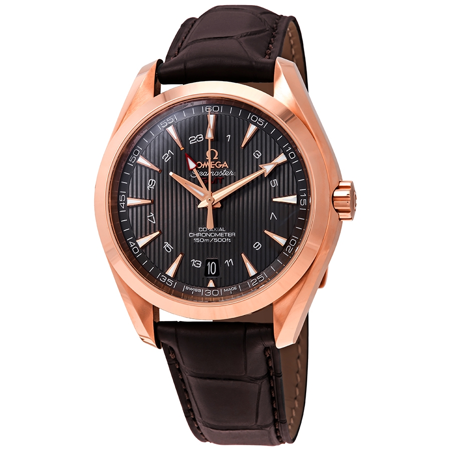 Omega Seamaster Aqua Terra 18kt Rose Gold Automatic GMT Men's Watch 23153432206002
