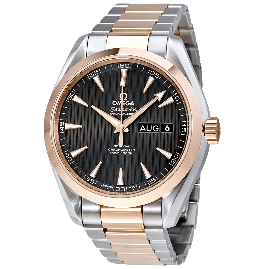 Omega Seamaster Aqua Terra Teak Annual Calendar Automatic Grey Dial Men's Watch 23120432206002