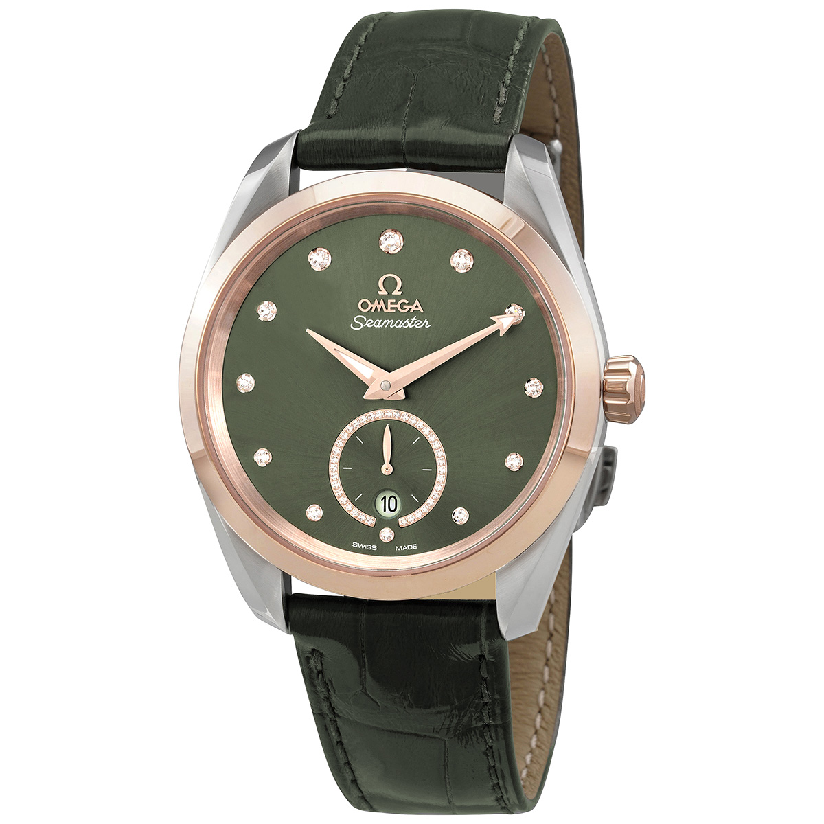 Seamaster Automatic Chronometer Diamond Green Dial Ladies Watch