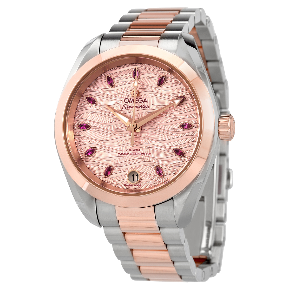 Seamaster Automatic Chronometer Diamond Pink Dial Ladies Watch