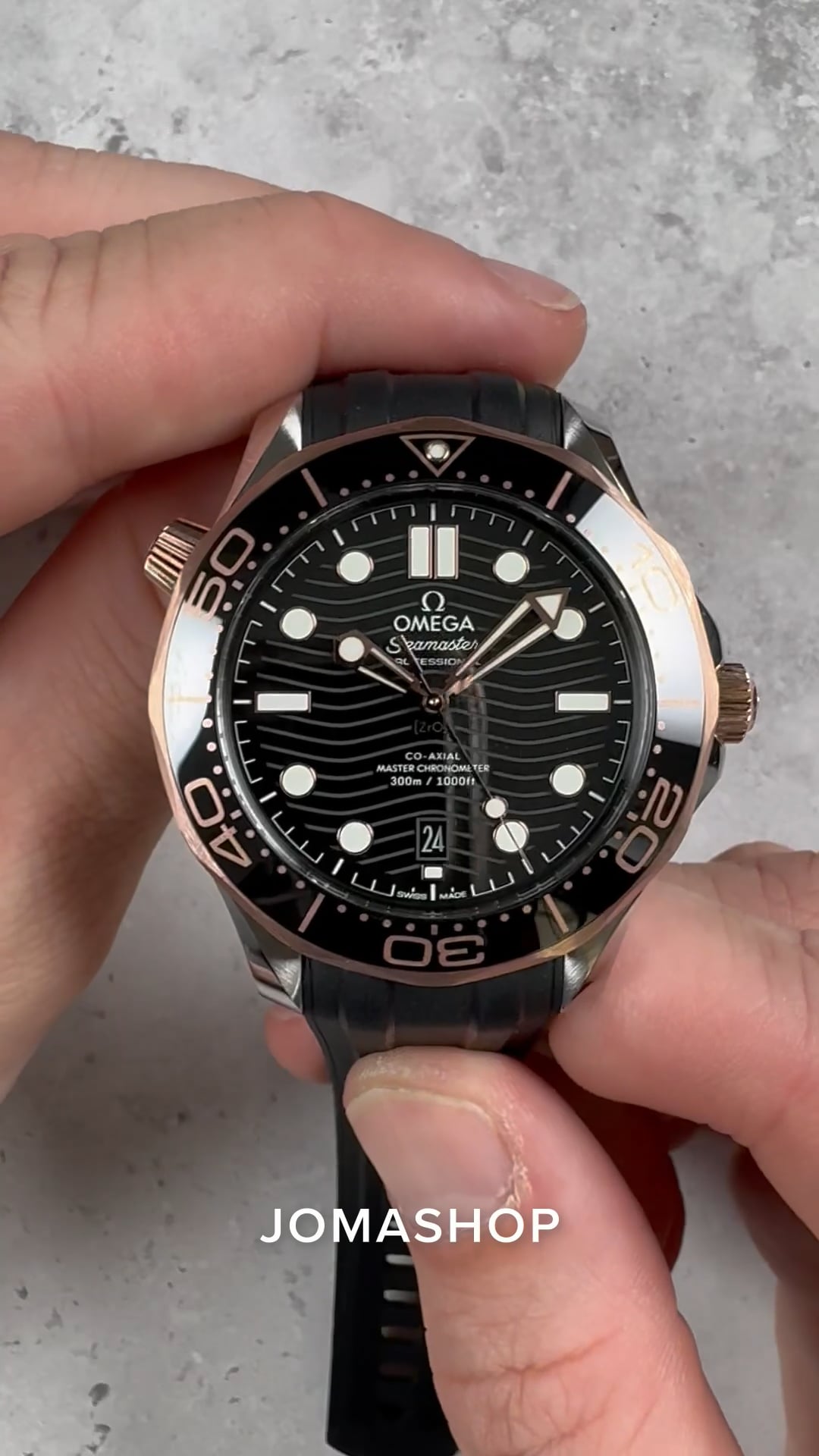 Omega Seamaster Automatic Steel & 18kt Sedna Gold Black Dial Men's