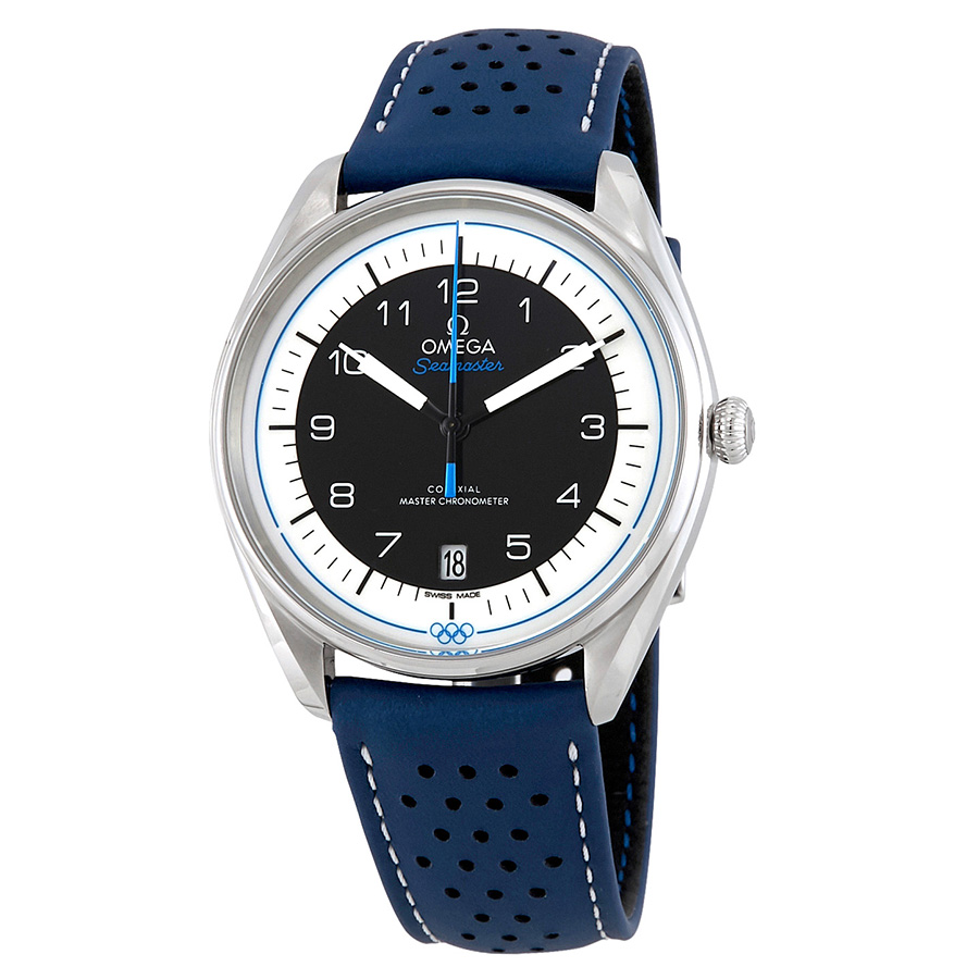 Omega Seamaster Olympic Timekeeper Automatic Blue Leather Men's