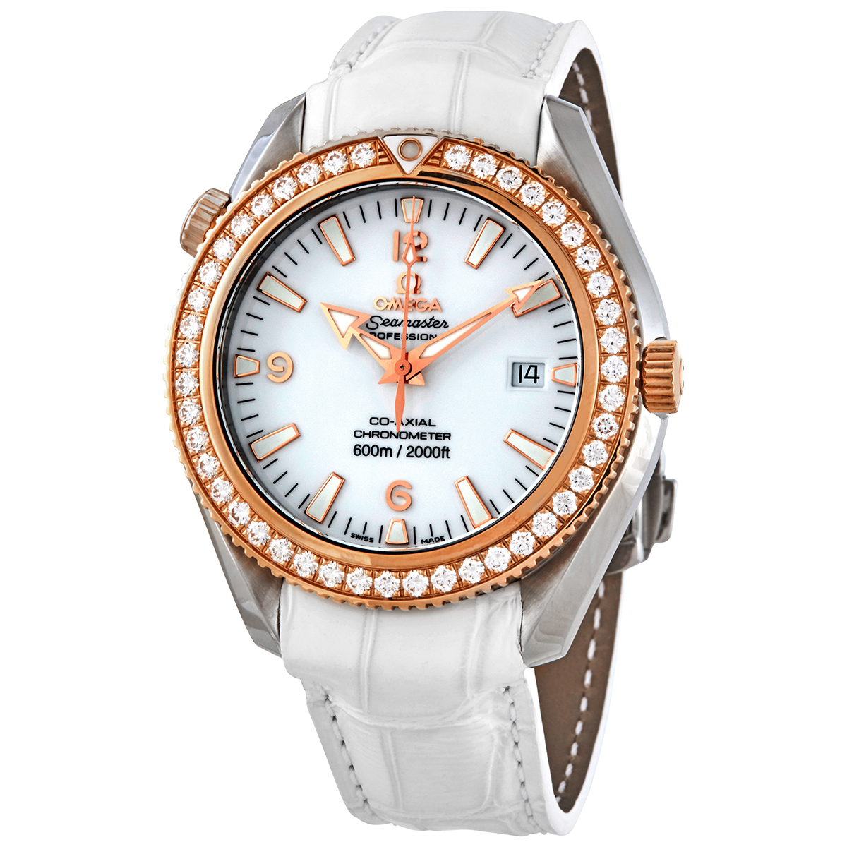 Omega Seamaster Planet Ocean Steel and 18kt Rose Gold 42 mm Diamond Watch 222.28.42.20.04.001