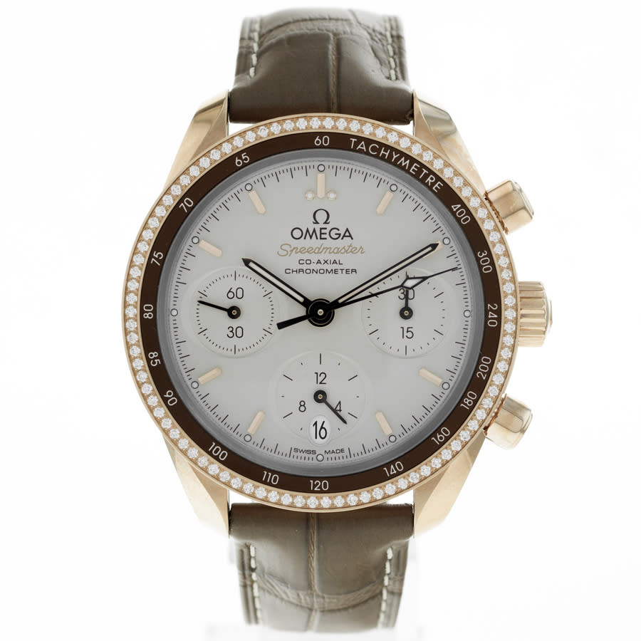 Speedmaster Chronograph Automatic Chronometer Diamond Silver Dial Ladies Watch