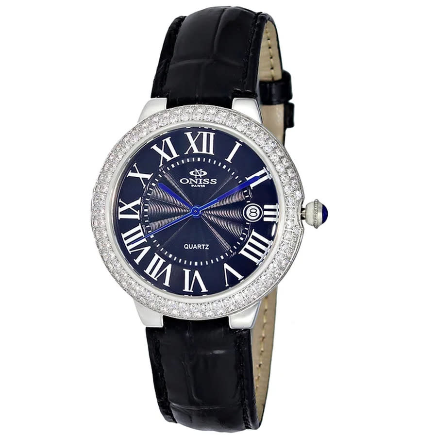 Oniss ON3322-L Quartz Crystal Black Dial Ladies Watch ON3322-L/BK