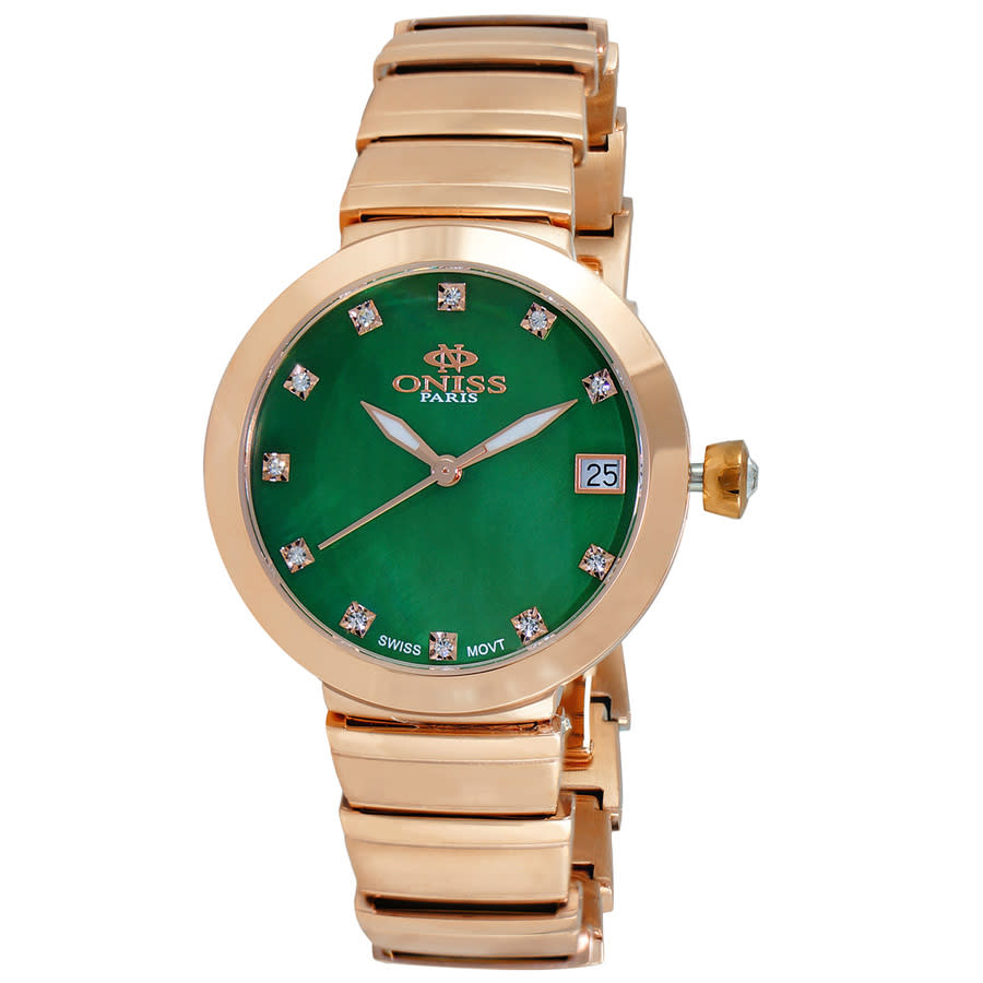 Oniss ON5559SS Quartz Green Dial Ladies Watch ON5559SSRGN