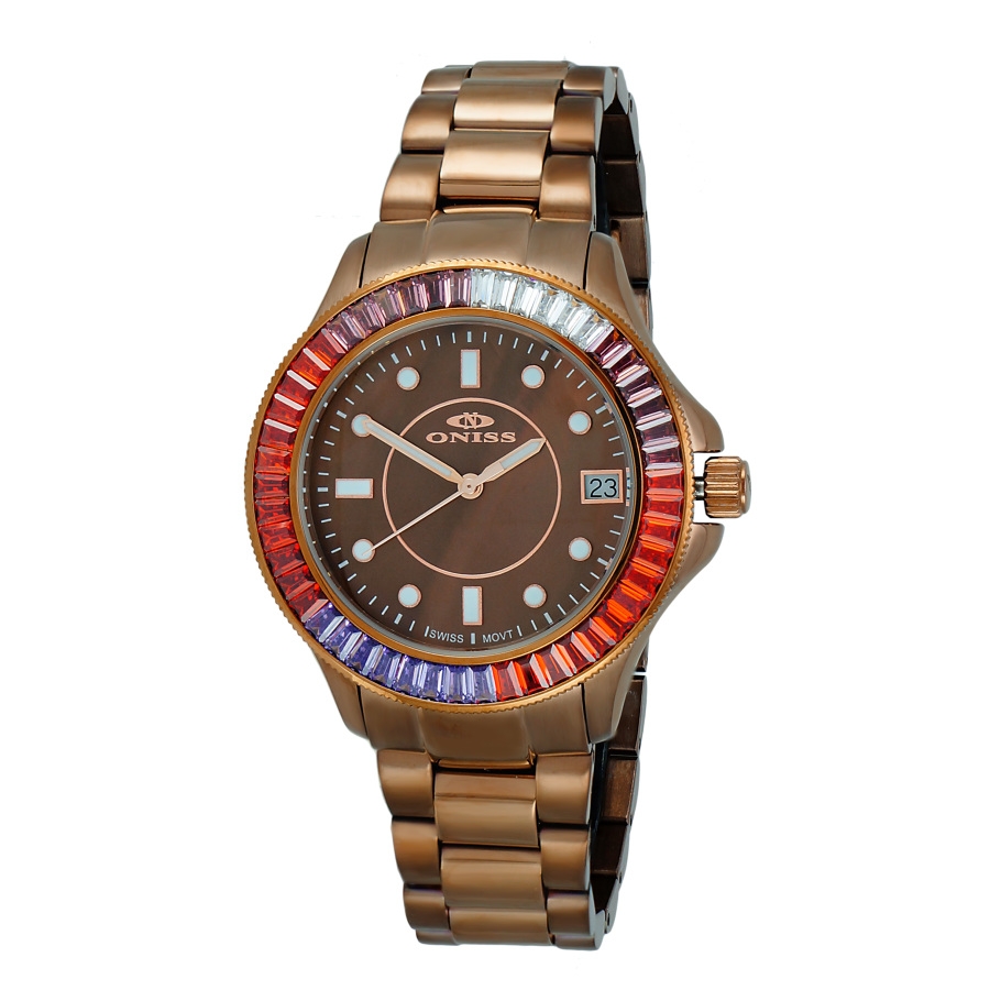 Oniss ON7324 BrownDial Ladies Watch ONJ7324-060BN-BNSC