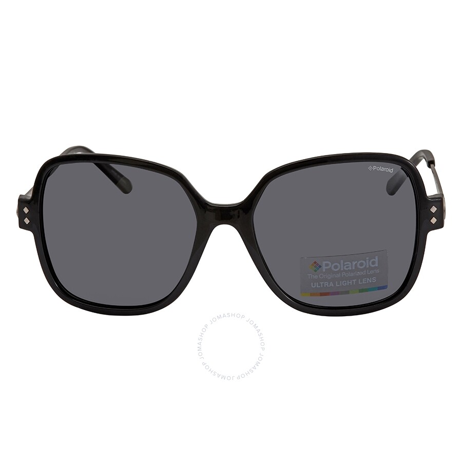 Open Box Polaroid Grey Polarized Square Ladies Sunglasses