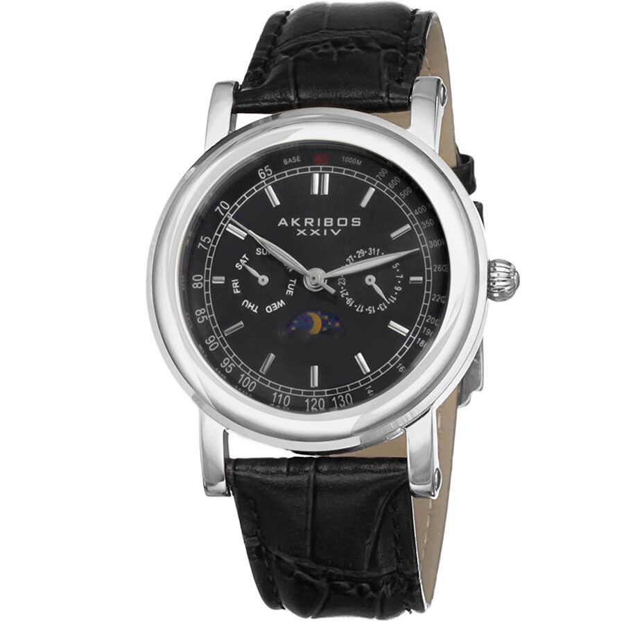 Akribos Xxiv Open Box - Akribos Black Dial Stainless Steel Black ...