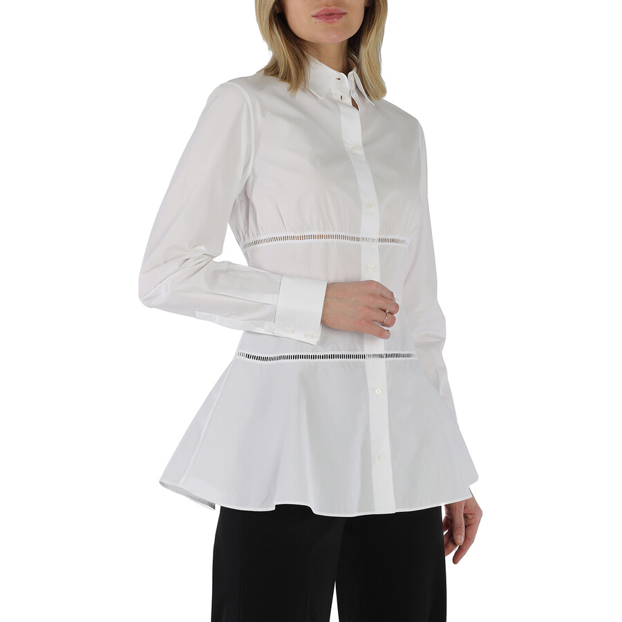 Open Box - Alaia Ladies White Japanese Poplin Corset Shirt, Brand Size 36 (US Size 2)