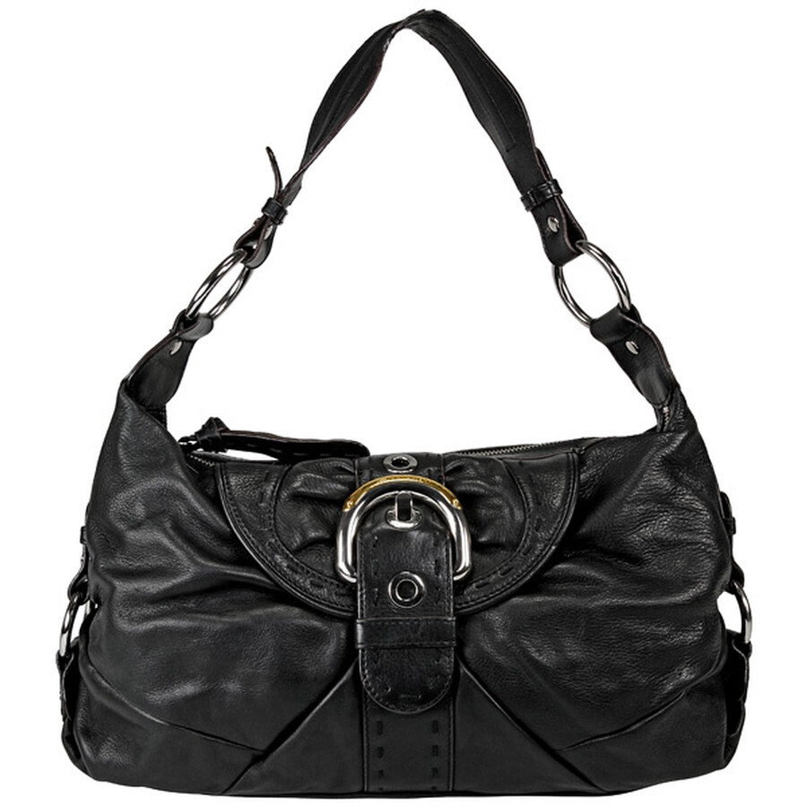 B. Makowsky Open Box - B Makowsky Black Leather Hobo Purse BM10410-BK ...