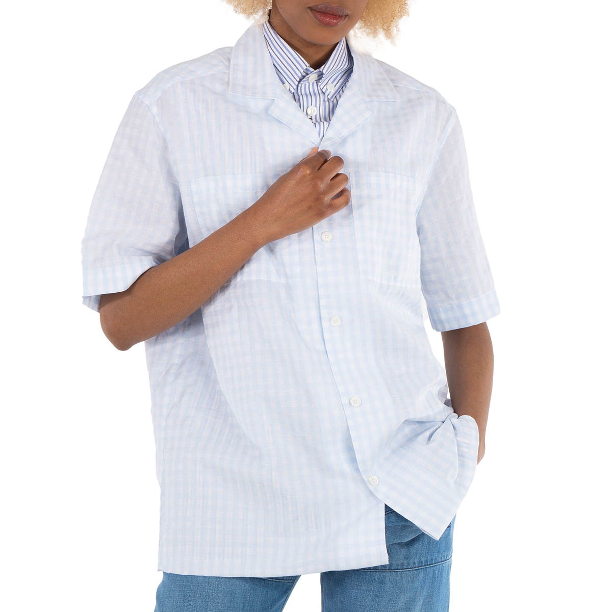 Burberry Open Box - Burberry Gingham Check Print Oversized Shirt