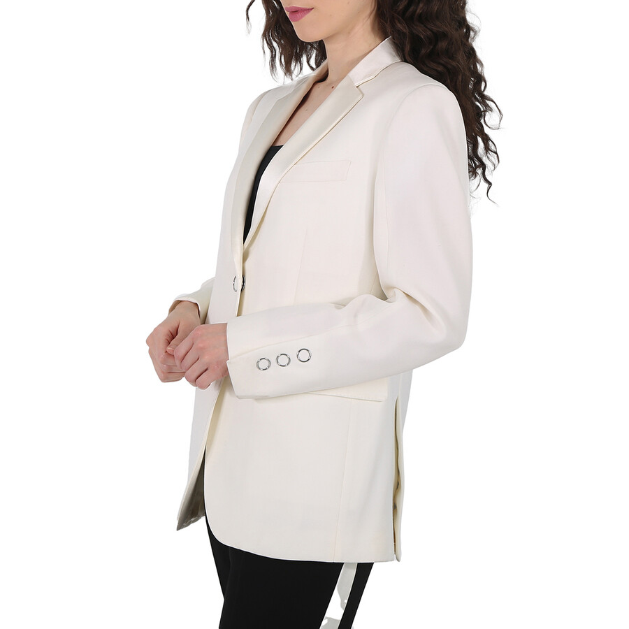 Shop Burberry Open Box -  Ladies Natural White Caratown Single-breasted Blazer