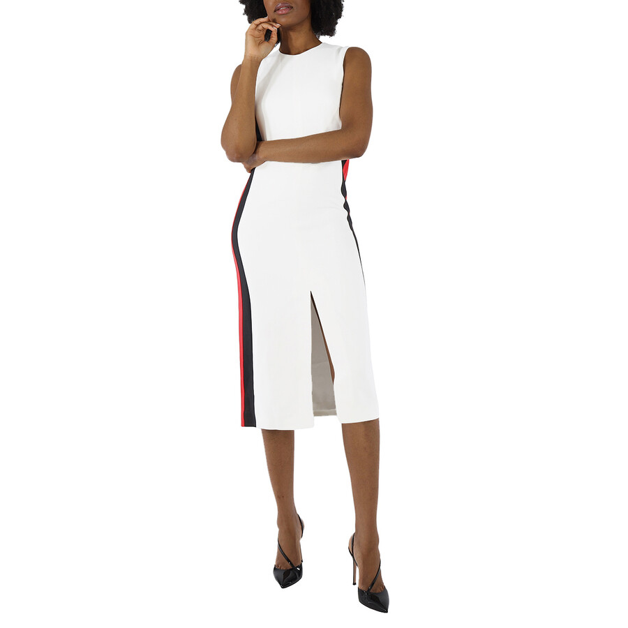 Open Box - Burberry Ladies White Roundneck Sleevless Dress, Brand Size 8 (US Size 6)