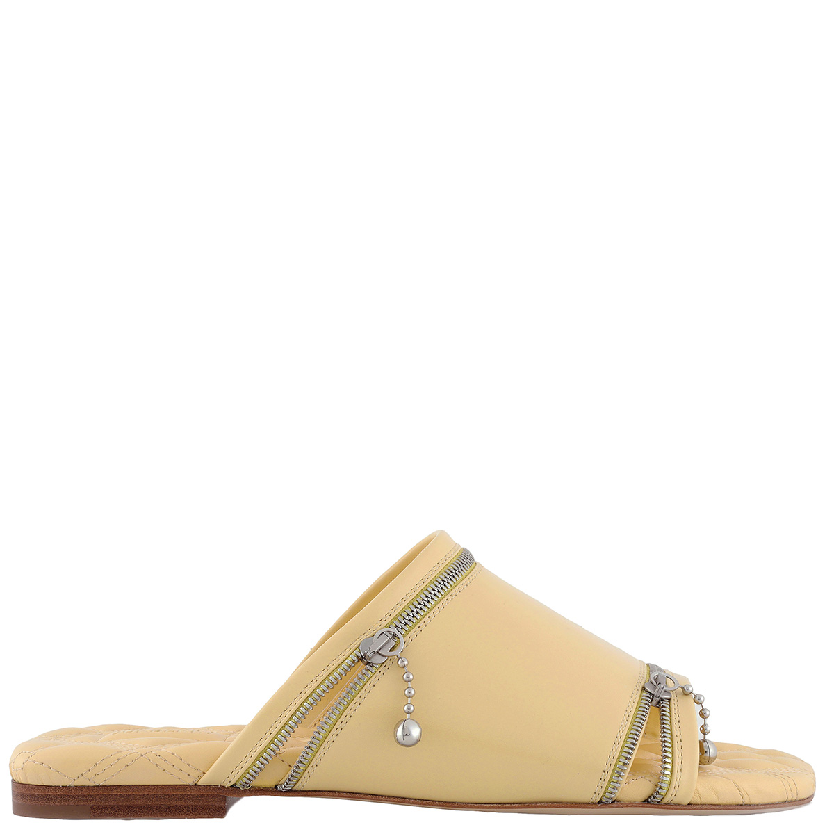 Burberry Open Box - Burberry Leather Peep-Toe Slides With