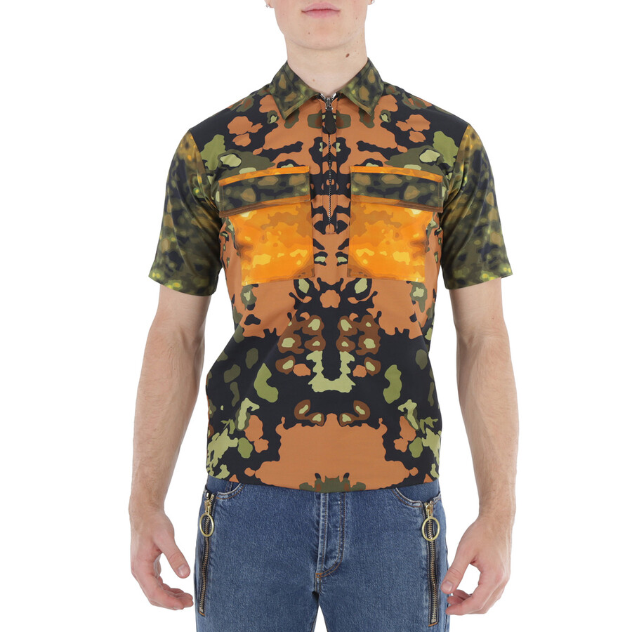 Open Box - Burberry Santon Camouflage Printed Cotton Shirt, Size XXX-Small