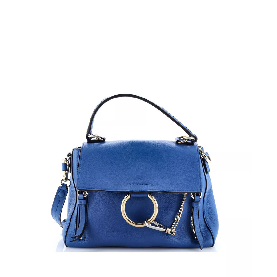 Chloé Open Box - Chloe Small Faye Day Bag Leather In Blue