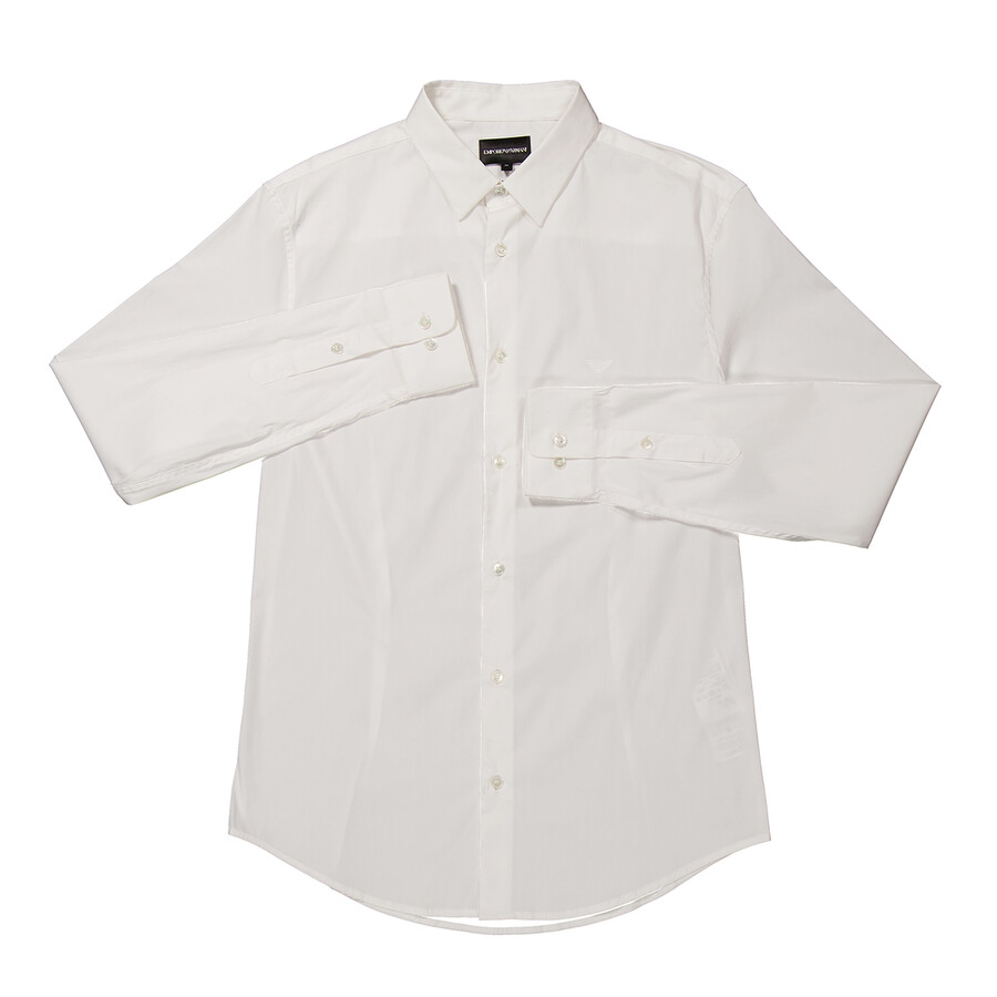 Open Box - Emporio Armani Stretch Nylon-Blend Long-Sleeved Shirt, Size Medium