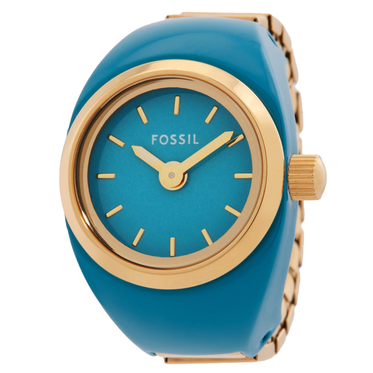 Open Box - Fossil Watch Ring Quartz Blue Dial Ladies Watch ES5415