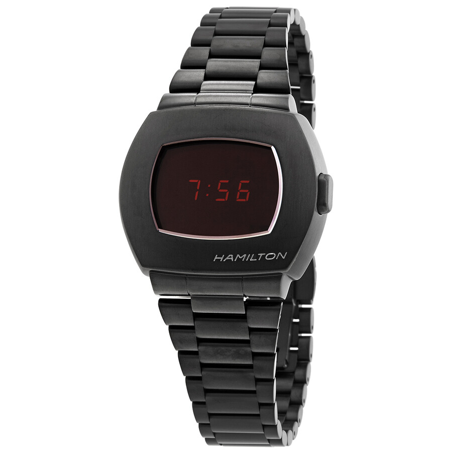Open Box - Hamilton American Classic PSR Quartz Digital Black Dial Men's Watch H52404130