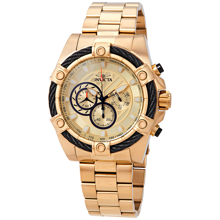Open Box - Invicta Bolt Chronograph Gold Dial Men's Watch 25515