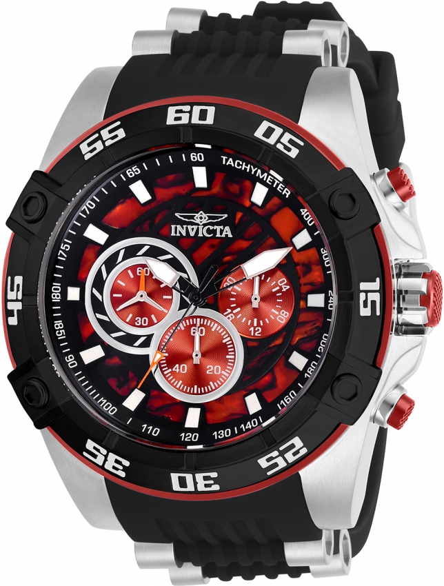 Invicta Open Box - Invicta Speedway Chronograph Red Dial Black Silicone ...