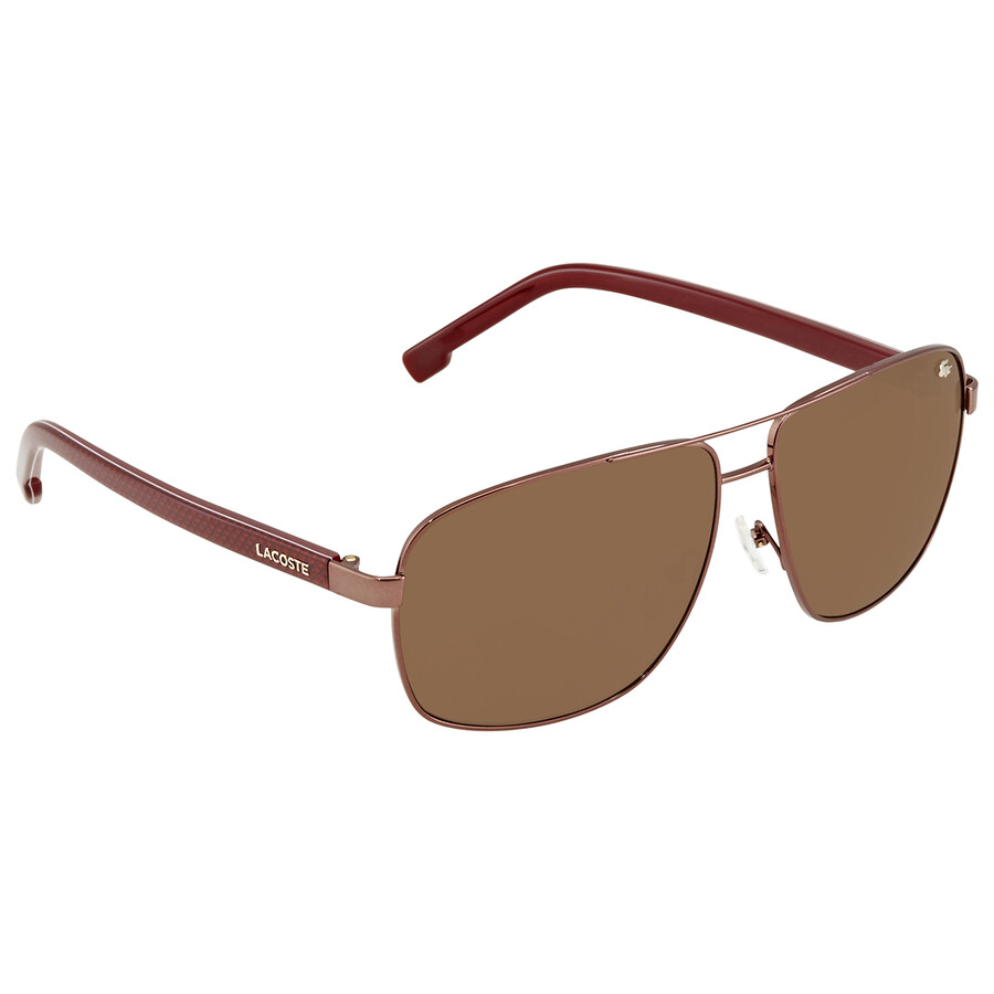Lacoste Open Box Lacoste Brown Shaded Rectangular Unisex Sunglasses