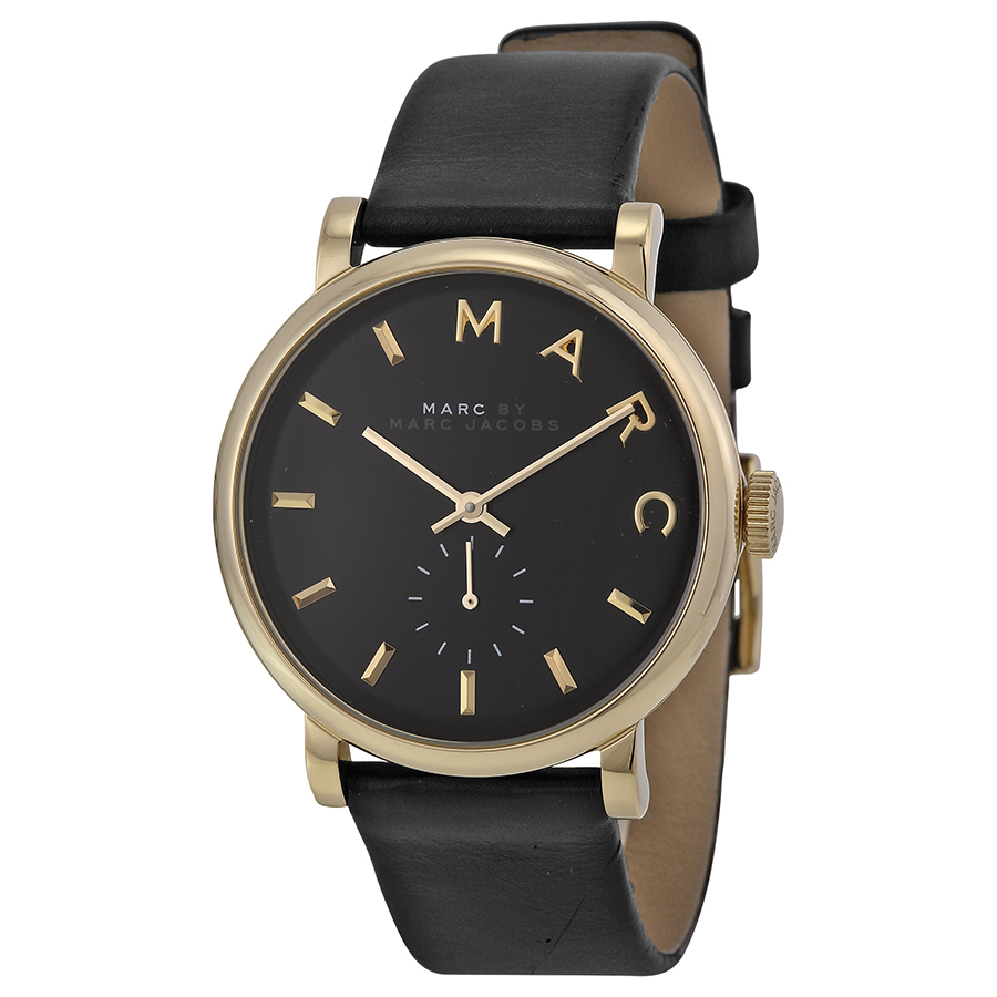Marc By Marc Jacobs Open Box - Baker Black Dial Leather Ladies 