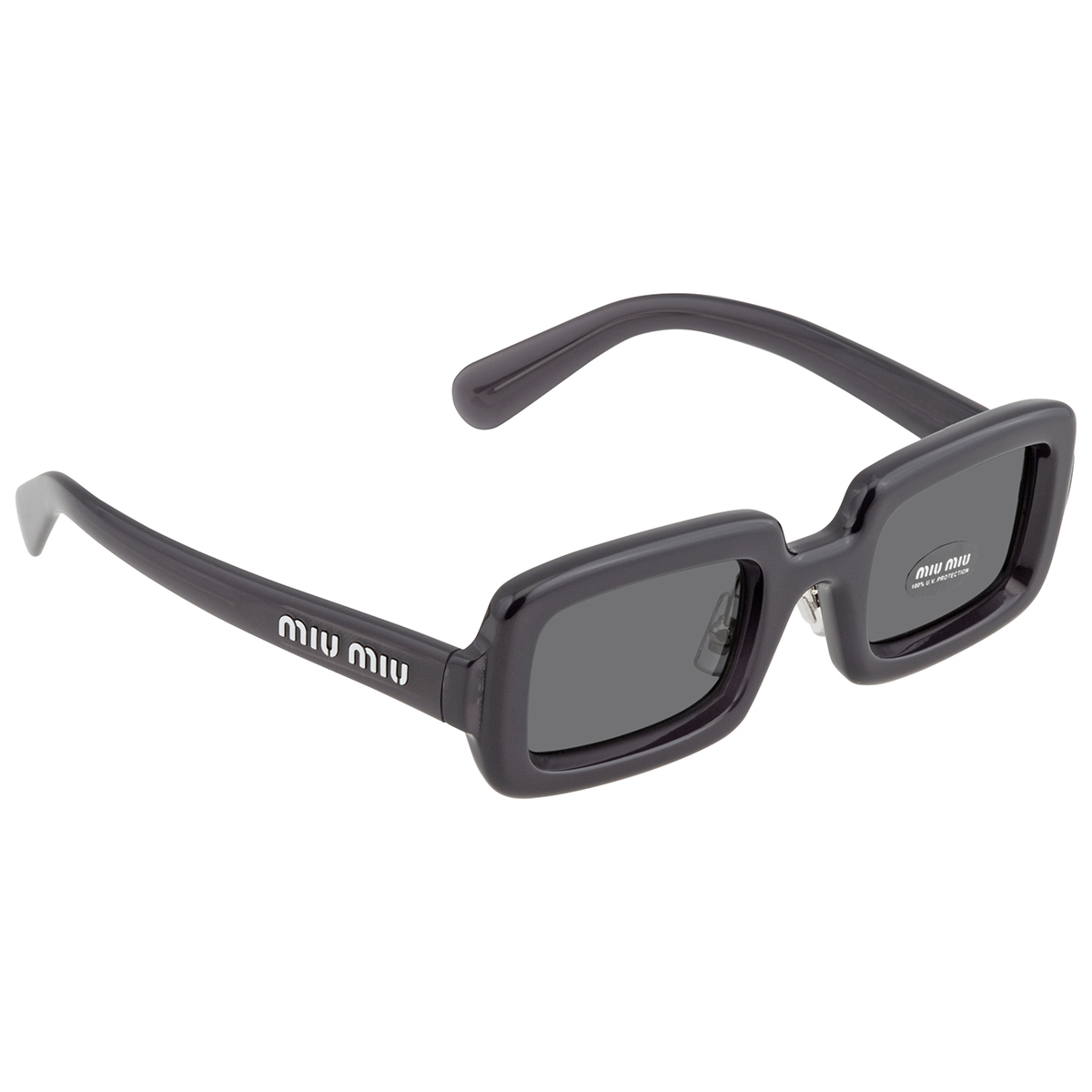 Miu Miu Open Box - Miu Miu Dark Grey Rectangular Ladies Sunglasses