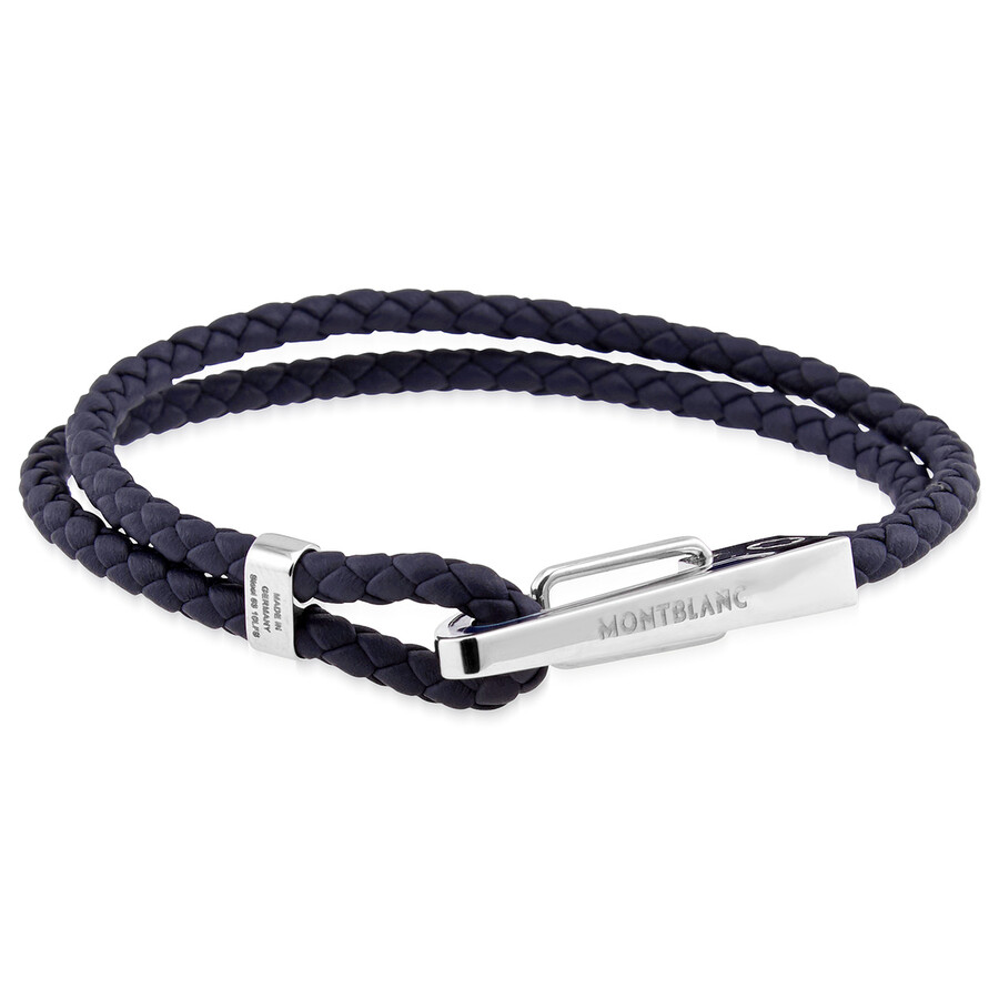 Montblanc Open Box Montblanc Men's Blue Woven Bracelet, Size 63