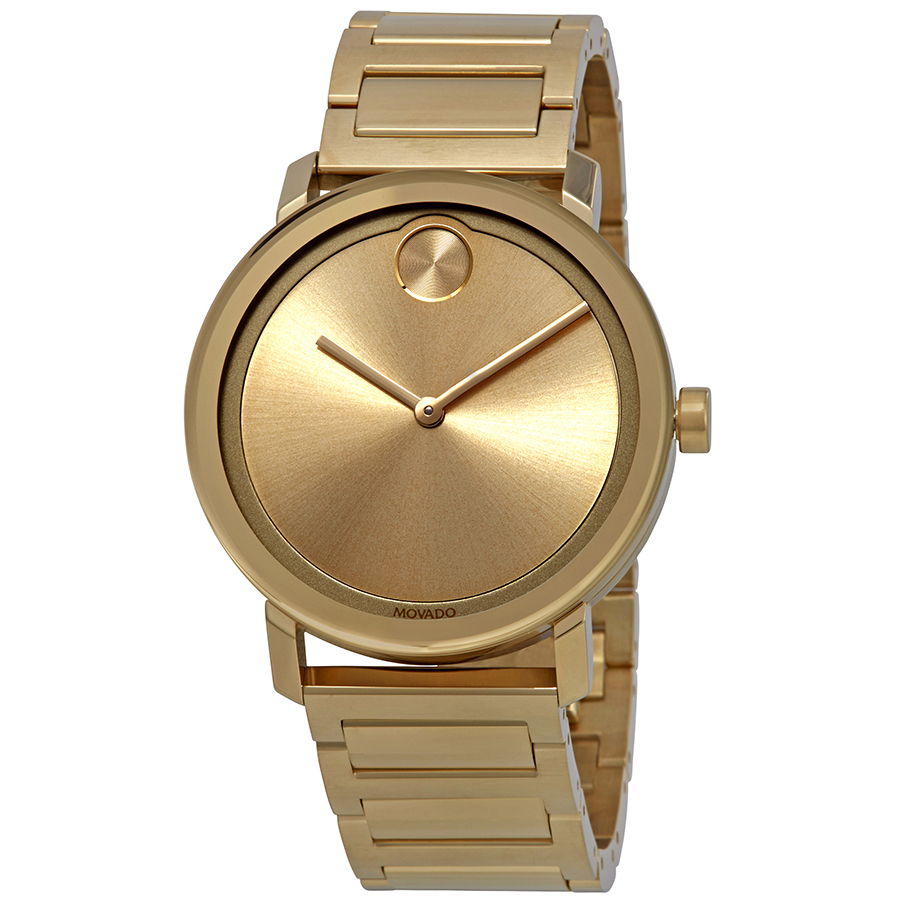 Open Box - Movado Bold Gold Dial Yellow Gold Ion-plated Men's Watch 3600508