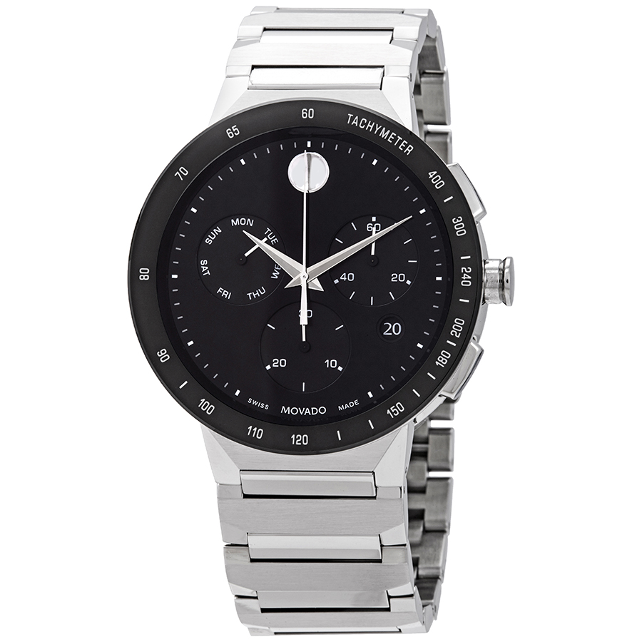 Movado Open Box - Movado Sapphire Chronograph Quartz Black Dial