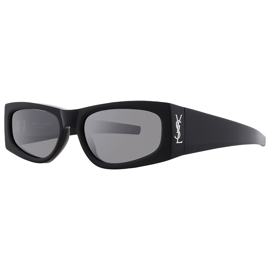 Saint Laurent Open Box -  Silver Mirror Rectangular Ladies Sunglasses Sl M140 002 56