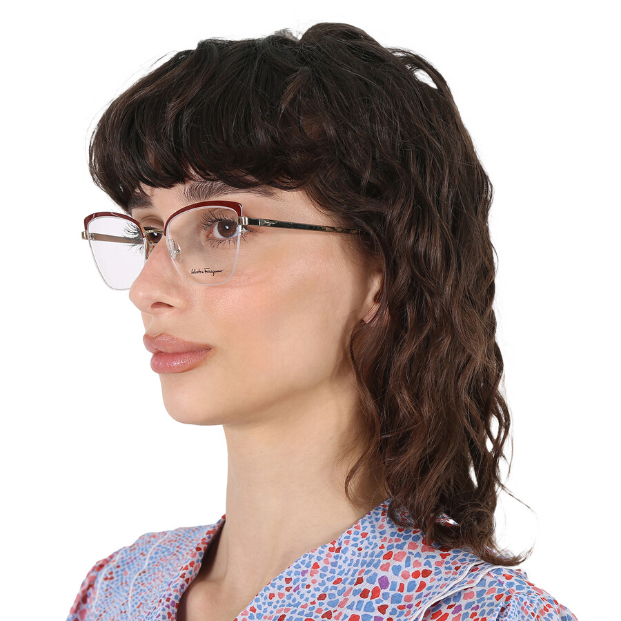 Ferragamo Open Box - Salvatore Demo Cat Eye Ladies Eyeglasses Sf2182 744 53 In Brown