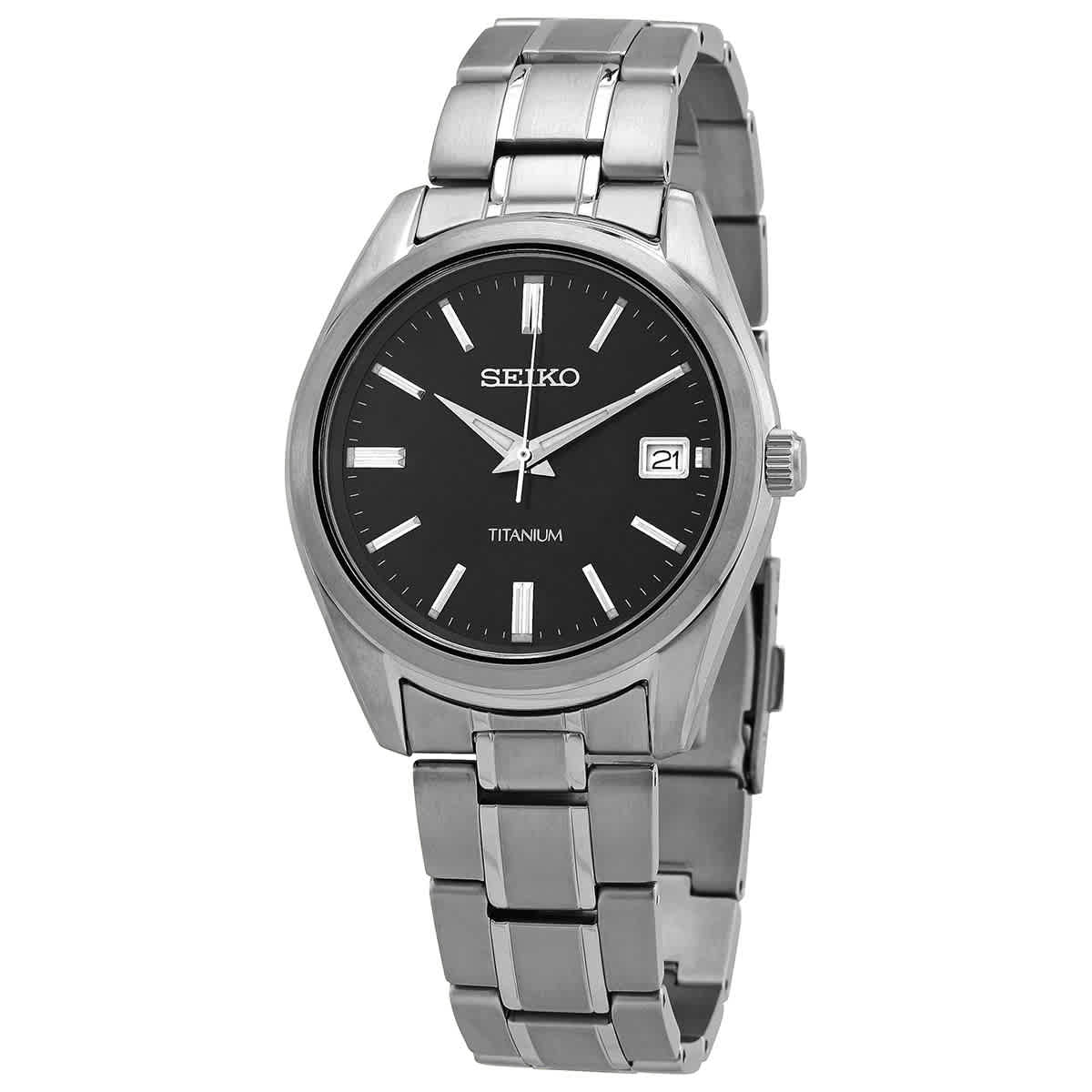 Seiko Open Box - Seiko Classic Quartz Black Dial Men's Watch